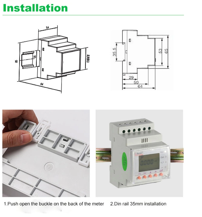 ACR10r-D10te4 Multi-Function Smart PV Solar Inverter Electric Energy Meters with Cts Connect