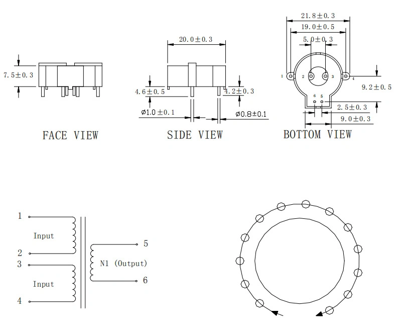 UL Approved Power Toroid Core Current Transducer in Magnetic Materials for Residual Current Circuit Breaker