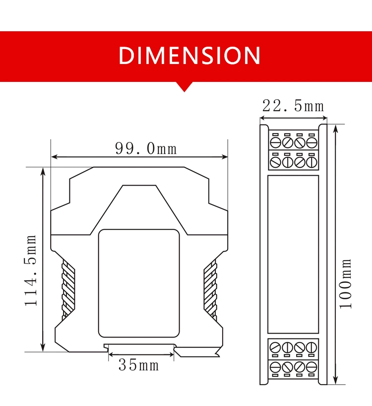 Analog Signal Isolator DIN-Rail 4-20mA 0-10V 1-5V Input Signal Transmitter Signal Isolator 4-20mA Output Signal Isolation DC24V Power Signal Transducer Sale