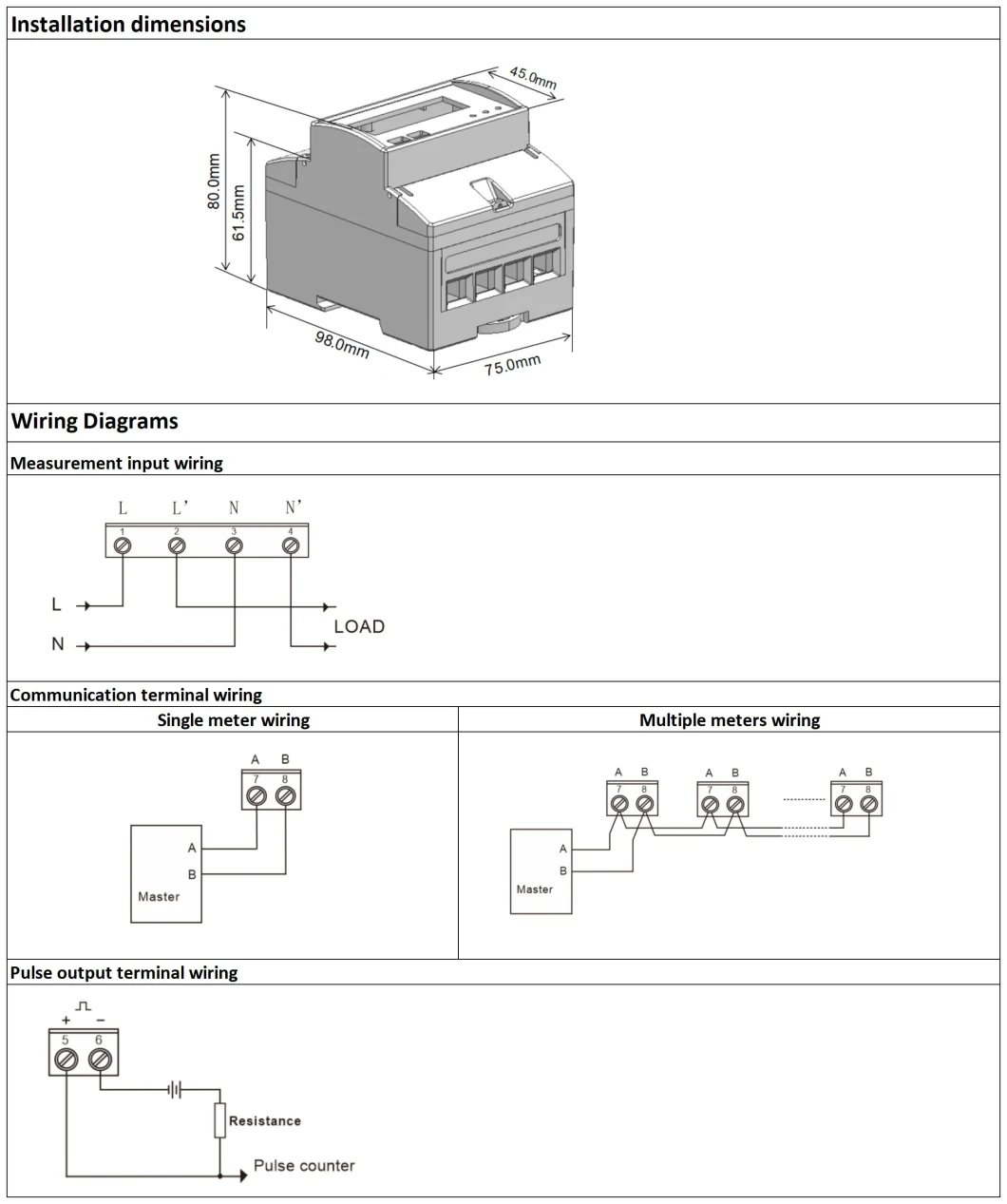 Dac4101c DIN Rail DC New Technology Smart Energy Meter