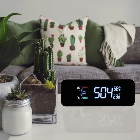 Thermometer Wireless Temperature and Humidity Monitor with Backlight & Alarm Clock for Home Hotel Room